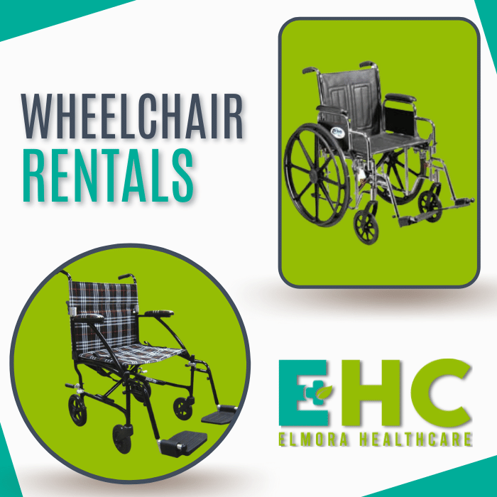 An example of wheelchair rentals similar to what's available at Elmora Healthcare